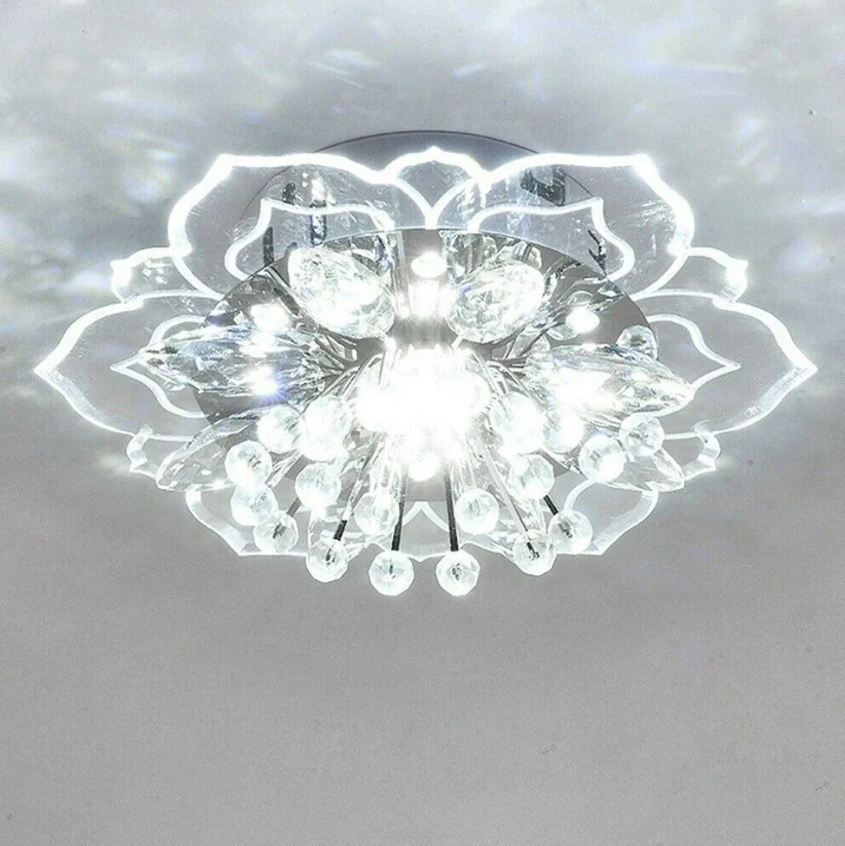 FloraLuxe – LED Crystal Flower Chandelier Nerason