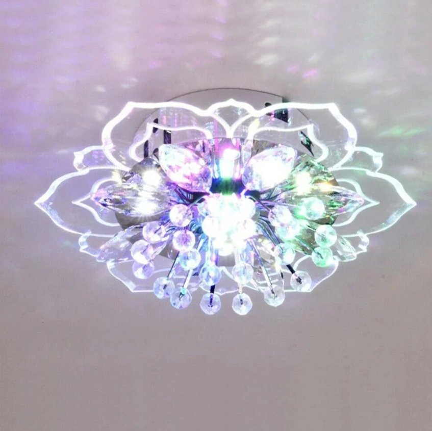 FloraLuxe – LED Crystal Flower Chandelier RGB Nerason