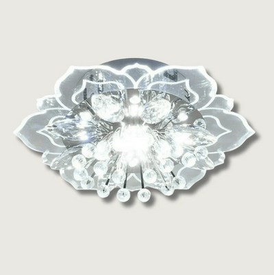 FloraLuxe – LED Crystal Flower Chandelier White Nerason