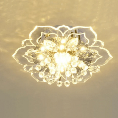 FloraLuxe – LED Crystal Flower Chandelier Warm White Nerason